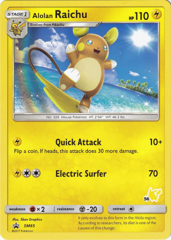 Alolan Raichu SM65 56 Pikachu Stamped