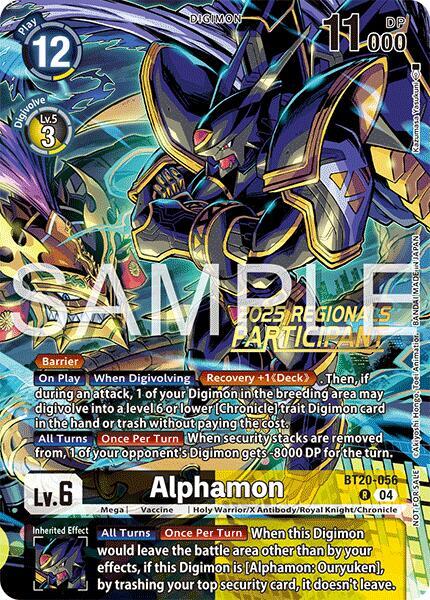 Alphamon Regionals 25 26 Season 2 Participant BT20-056 R card