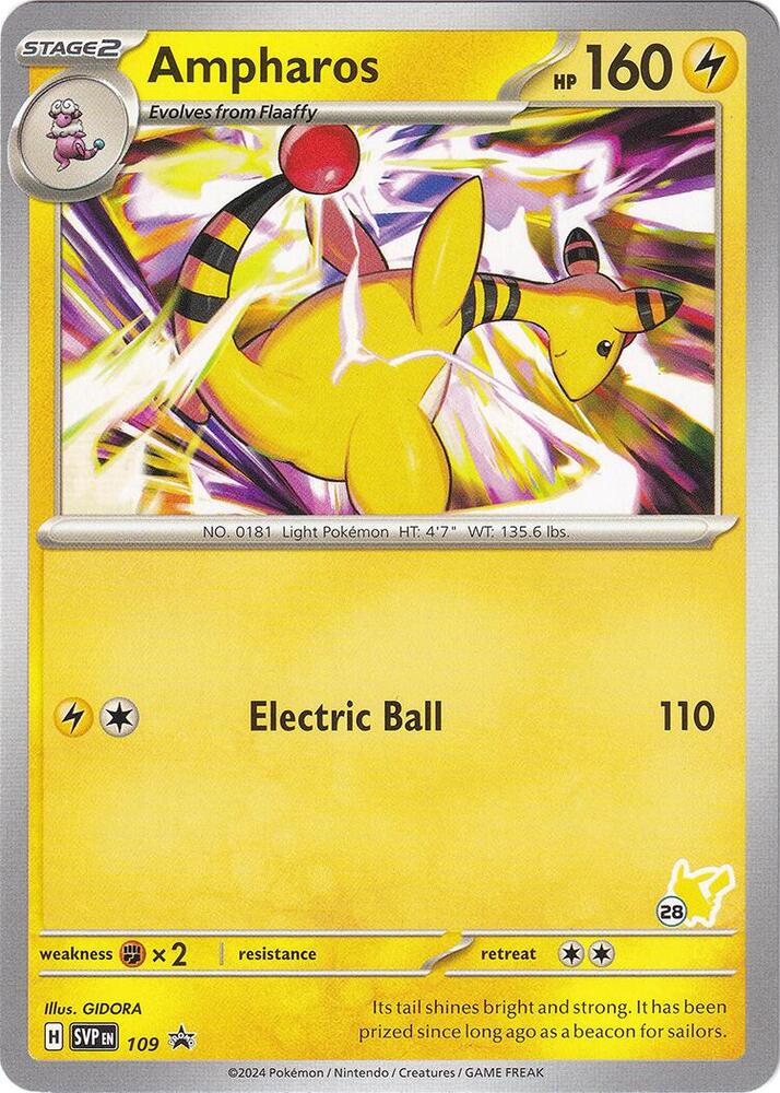 Ampharos Pikachu 28 109 carta