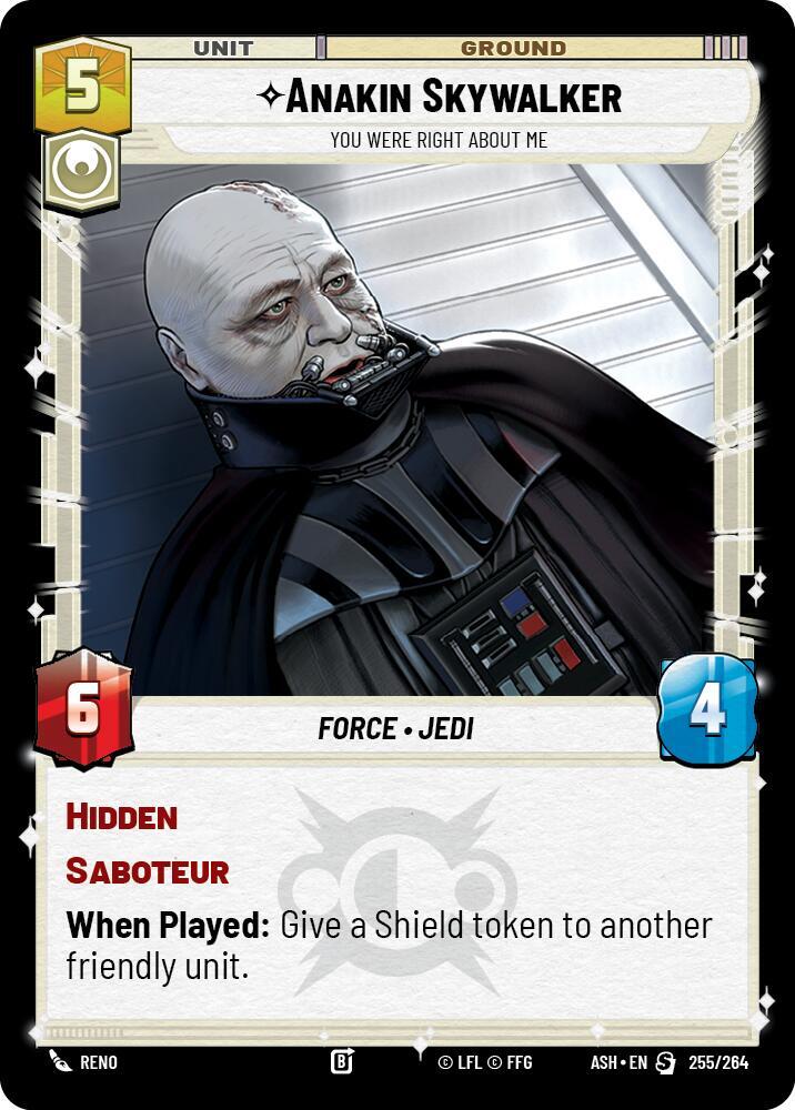 Anakin Skywalker You Were Right About Me 255/264 card
