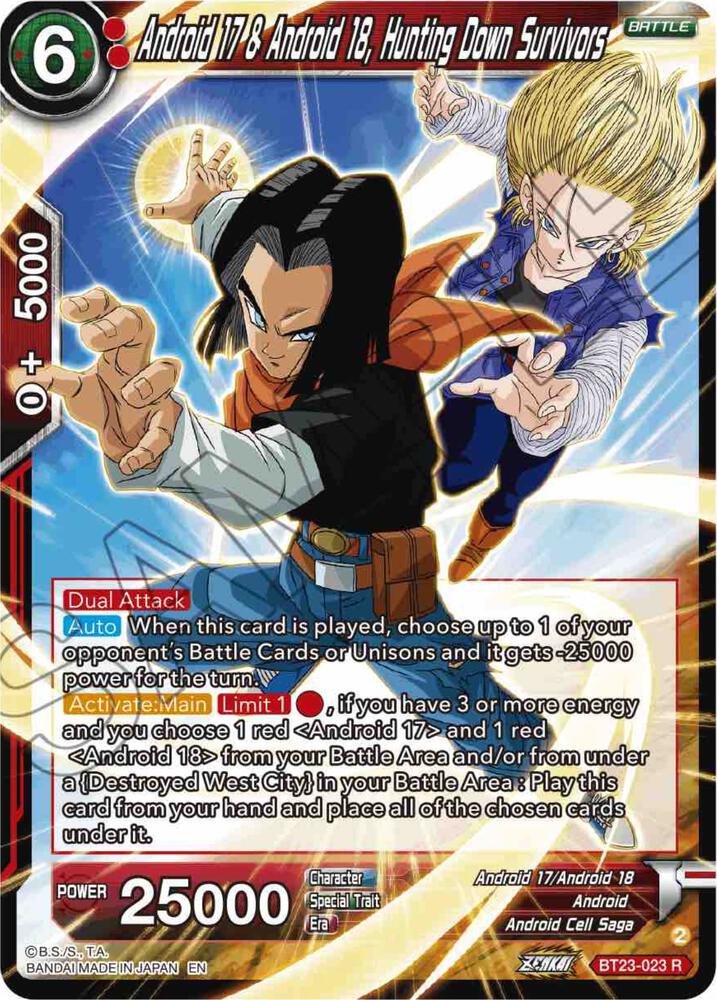Android 17 and Android 18 Hunting Down Survivors BT23-023