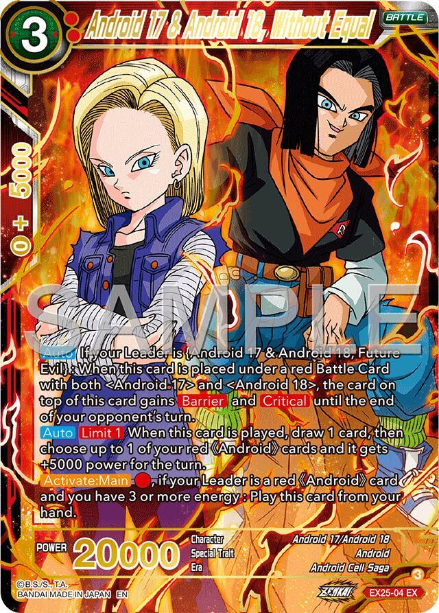 Android 17 and Android 18 Without Equal EX25-04 card
