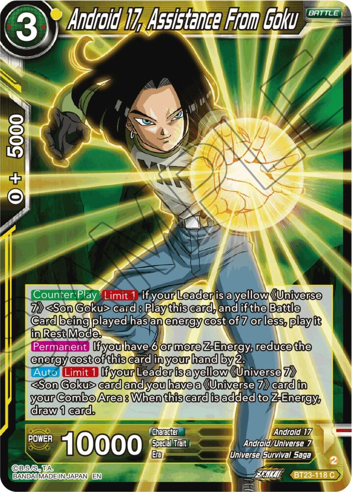 Android 17 Assistance From Goku BT23-118