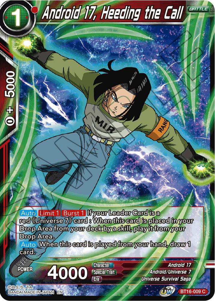 Android 17 Heeding the Call BT16-009