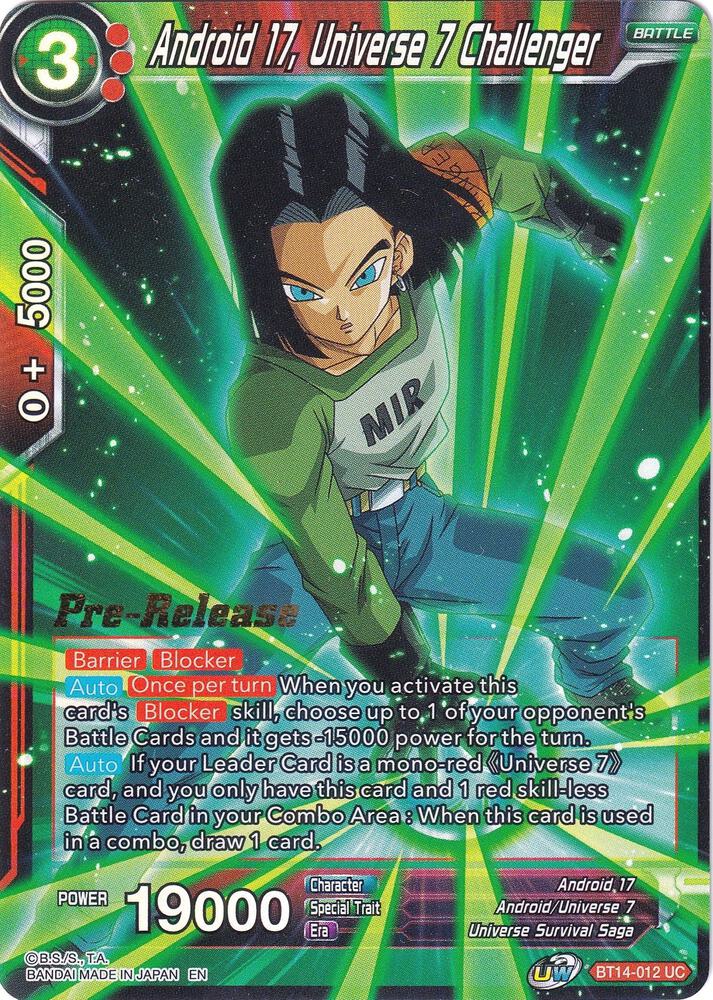 Android 17 Universe 7 Challenger BT14-012