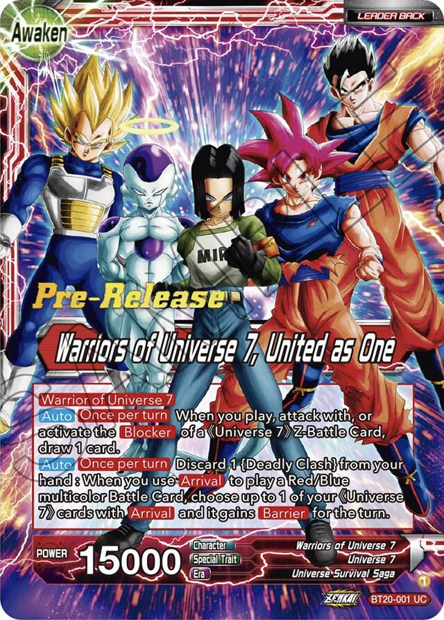 Android 17 Warriors of Universe 7 United as One BT20-001 card