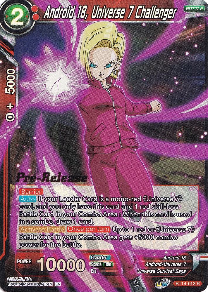Android 18 Universe 7 Challenger BT14-013 card