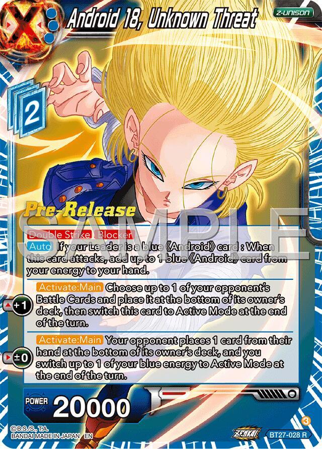 Android 18 Unknown Threat BT27-028 card