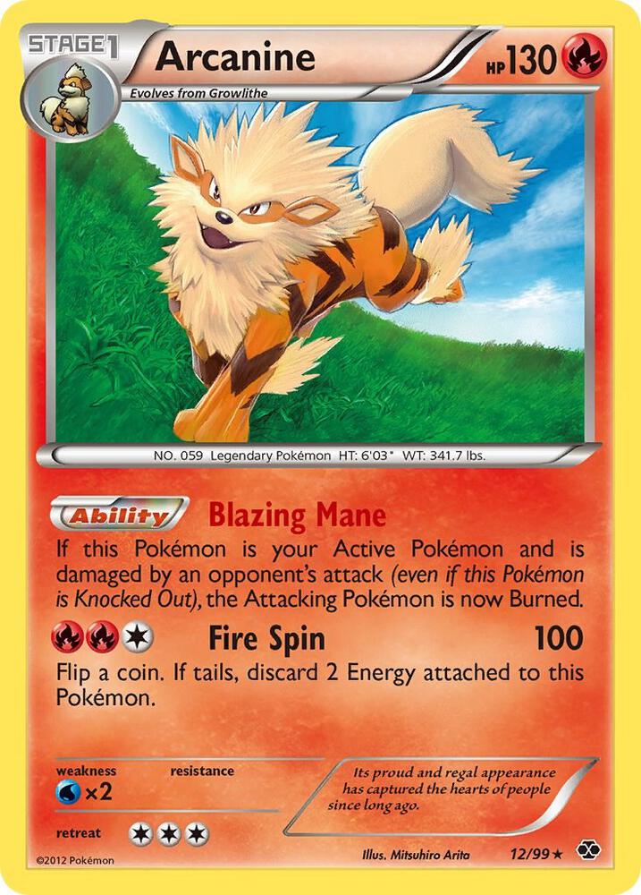 Arcanine 12 12/99 card