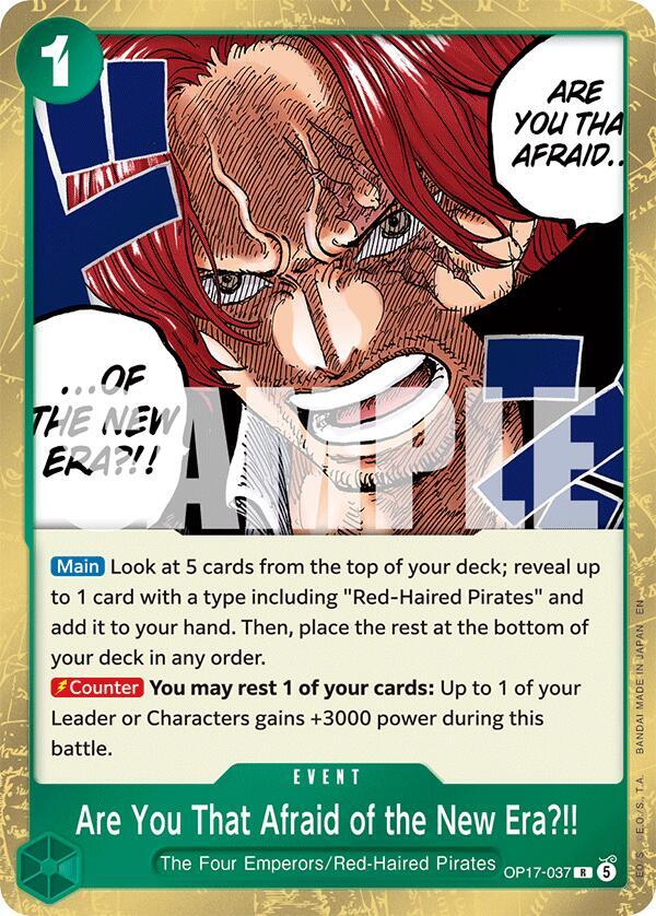 Are You That Afraid of the New Era Alternate Art OP17-037 carta