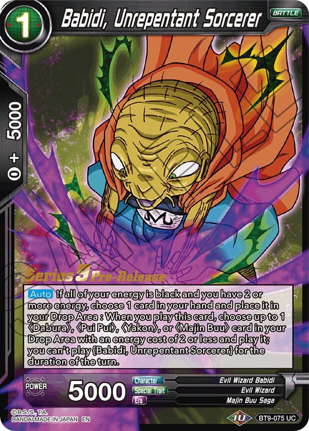 Babidi Unrepentant Sorcerer BT9-075 card