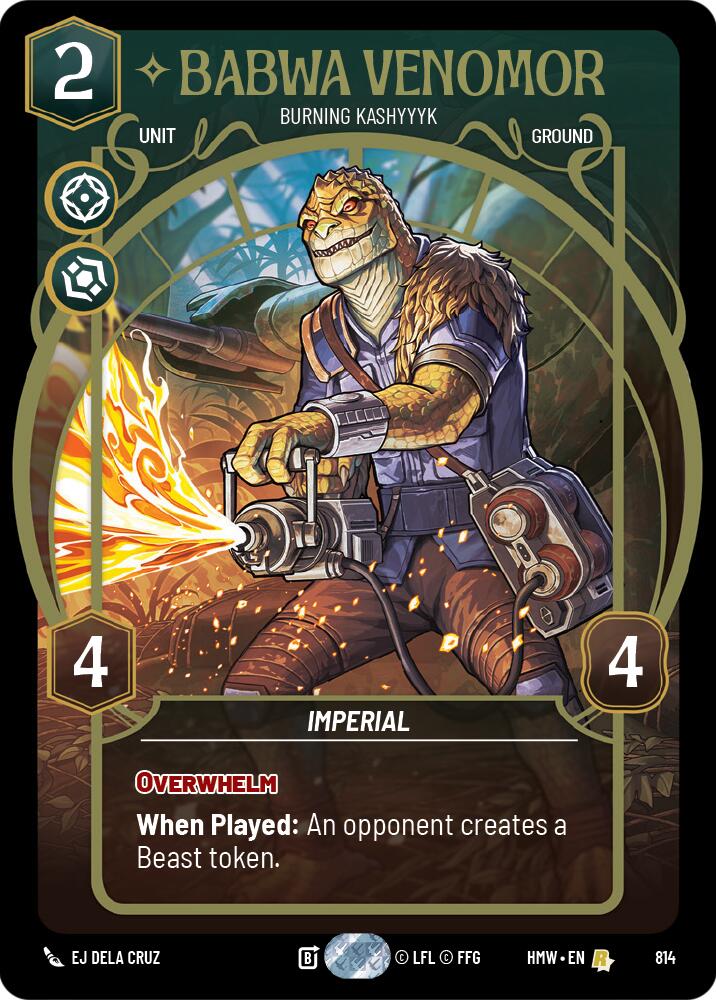 Babwa Venomor Burning Kashyyyk Prestige 814 card