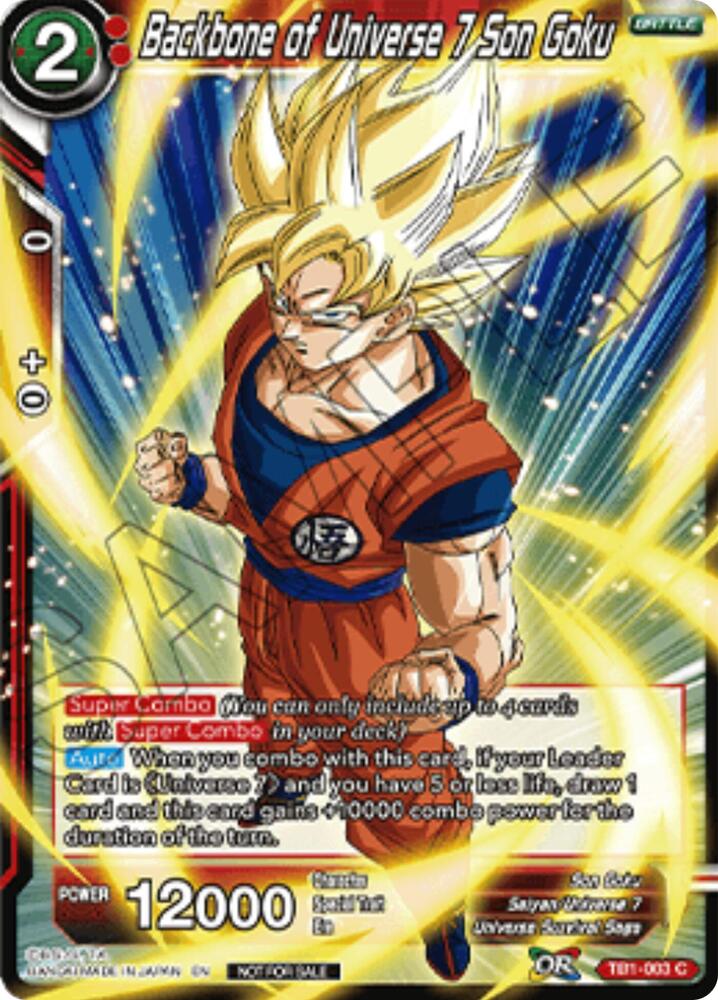 Backbone of Universe 7 Son Goku Championship 2025 Finals Pack TB1-003 card