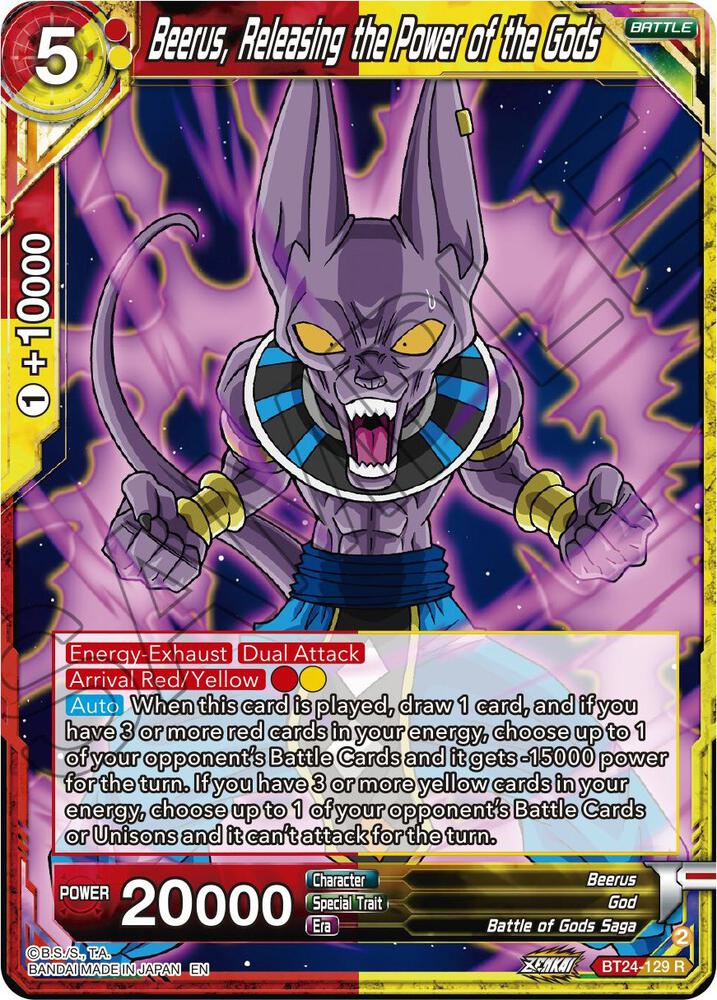 Beerus Releasing the Power of the Gods BT24-129 carta