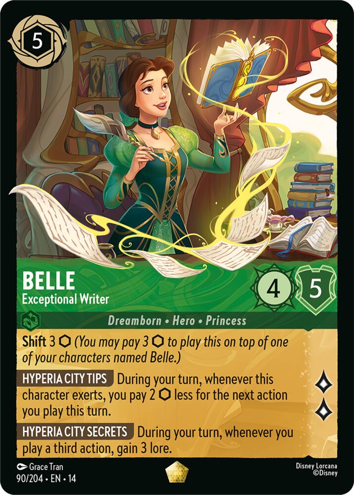 Belle Exceptional Writer 90/204 card