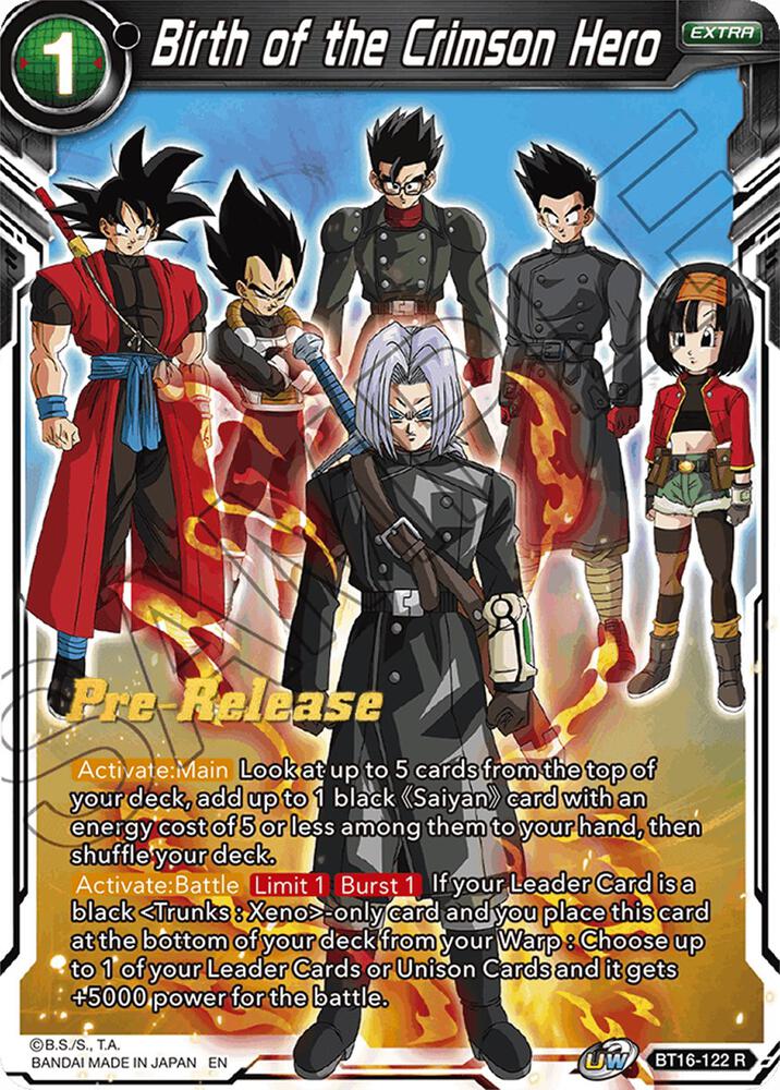 Birth of the Crimson Hero BT16-122 carta