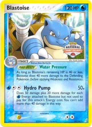 Blastoise 14 100 National Championships 014/100 card