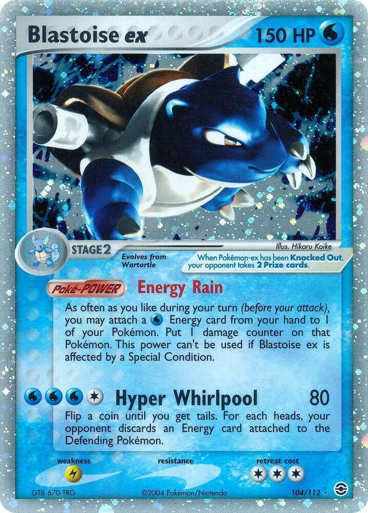 Blastoise ex 104/112 card