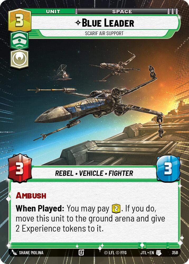 Blue Leader Scarif Air Support Hyperspace 358 card