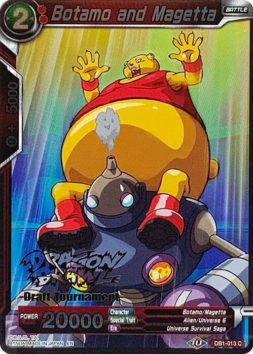 Botamo and Magetta Dragon Brawl Draft Tournament Gold Stamped DB1-013 card