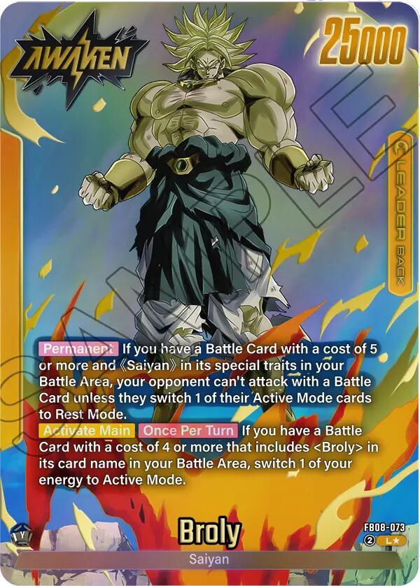 Broly FB08 073 Alternate Art carta