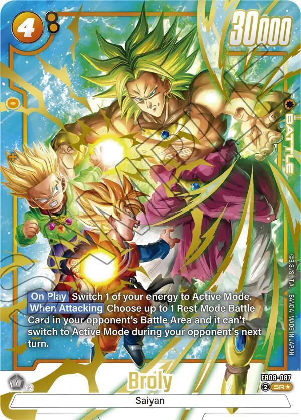 Broly FB08 087 Alternate Art carta