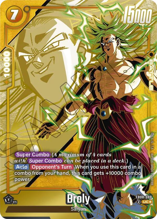 Broly FB08 088 Alternate Art carta