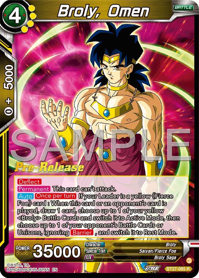 Broly Omen BT27-085 card