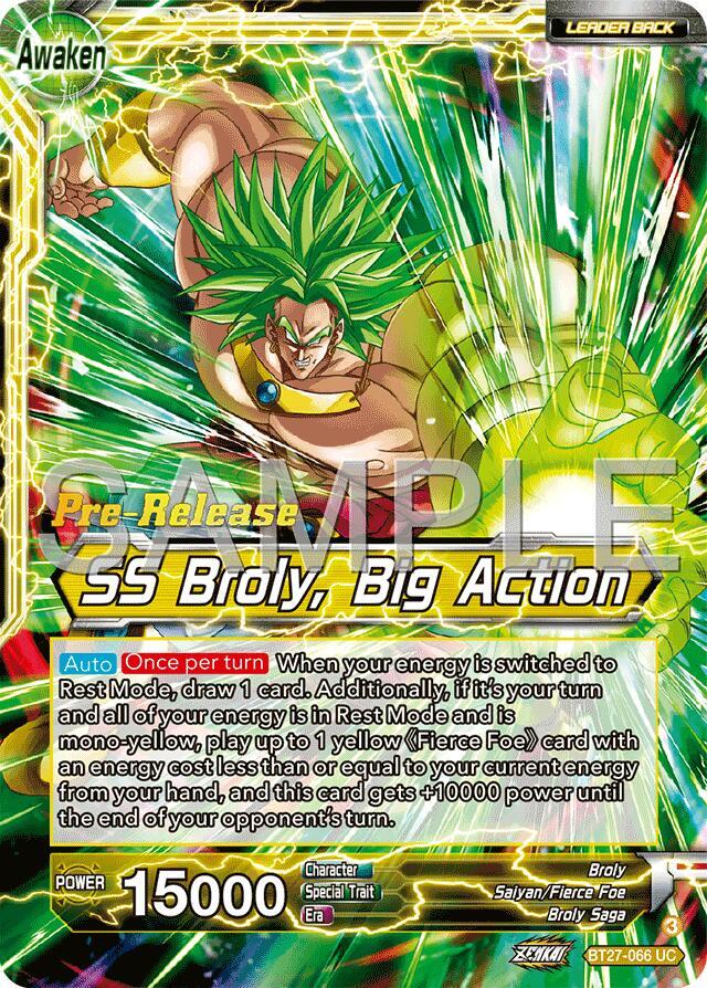Broly SS Broly Big Action BT27-066 card