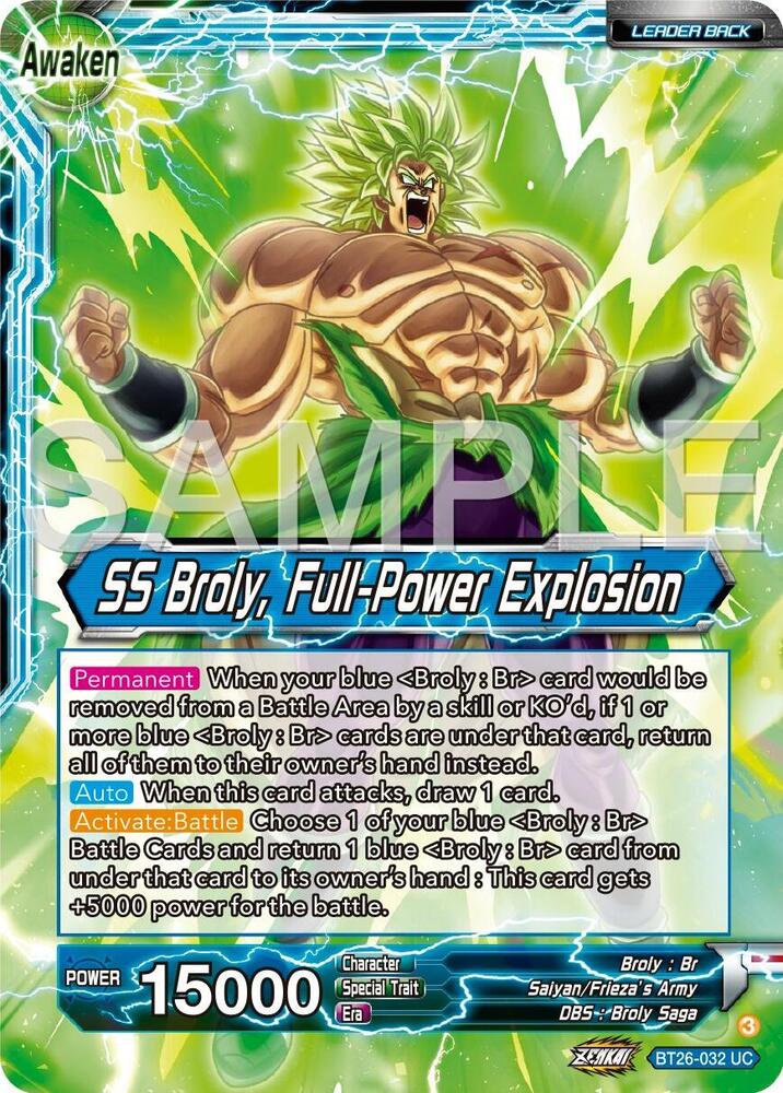 Broly SS Broly Full Power Explosion Alternate Art BT26-032 card