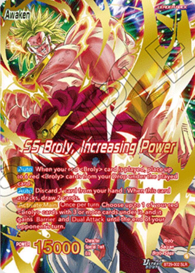 Broly SS Broly Increasing Power SLR BT29-002 carta