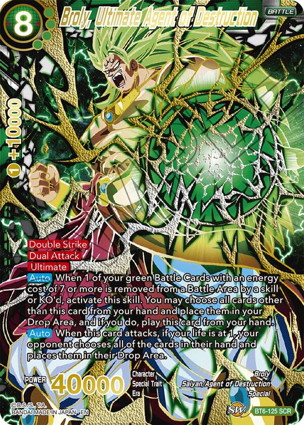 Broly Ultimate Agent of Destruction SCR BT6-125