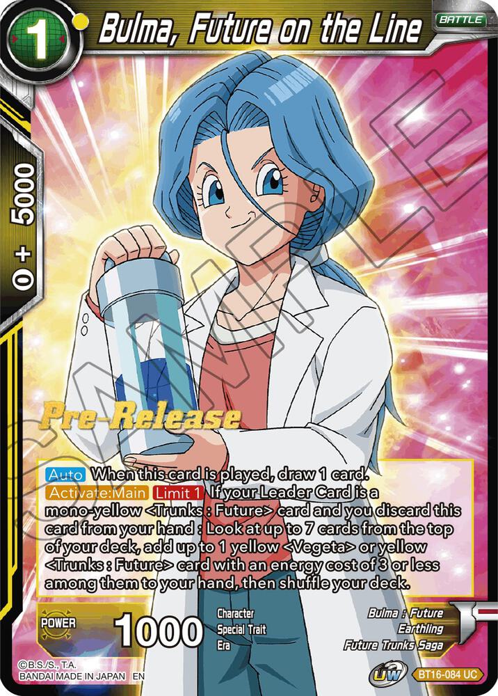 Bulma Future on the Line BT16-084 card