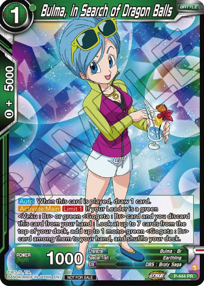 Bulma In Search of Dragon Balls Zenkai Series Tournament Pack Vol2 P-444