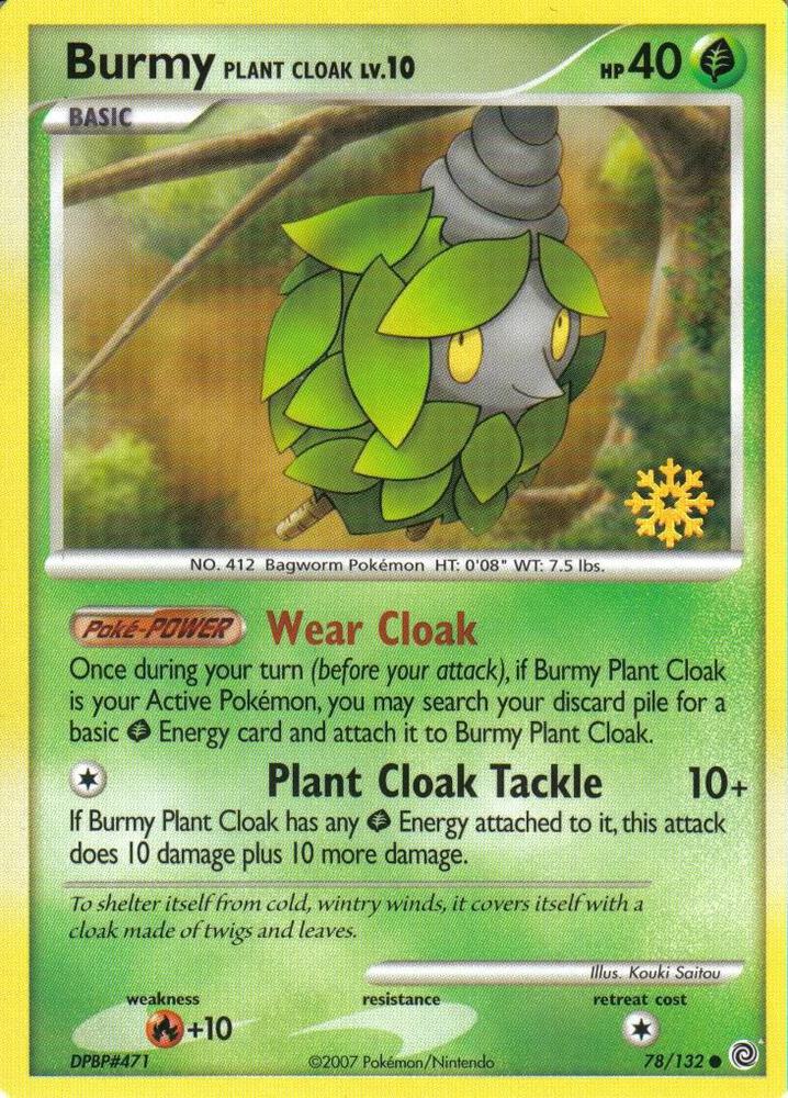 Burmy Plant Cloak 78 132 078/132 card