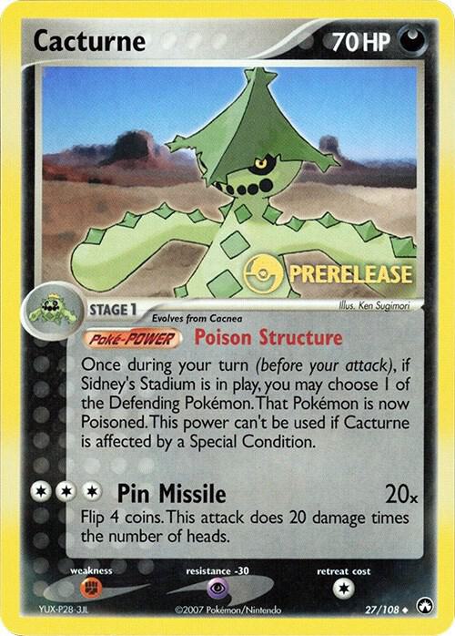 Cacturne 27 108 Prerelease 027/108 card