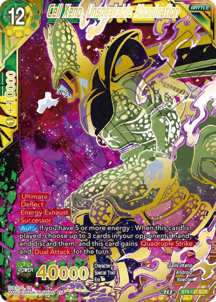 Cell Xeno Unspeakable Abomination Gold Stamped BT9-137