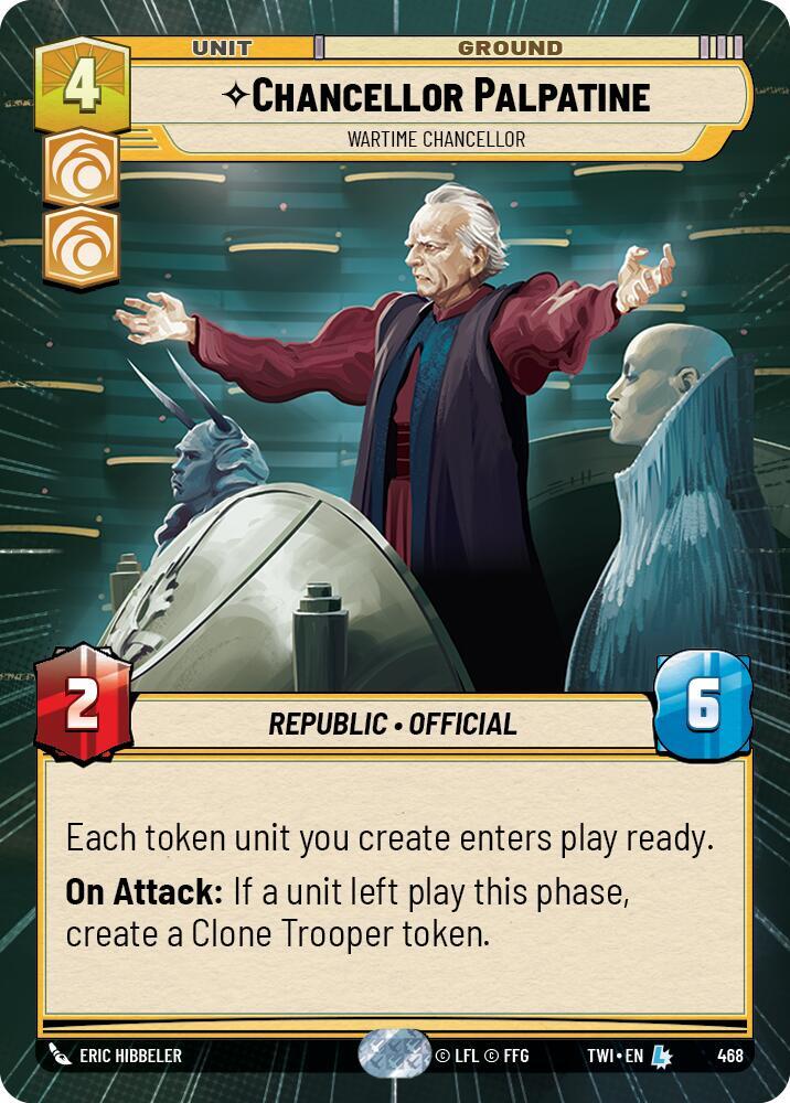 Chancellor Palpatine Wartime Chancellor Hyperspace 468 card
