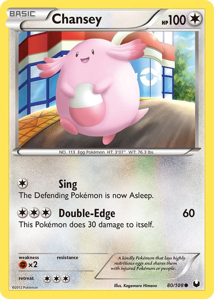 Chansey 80 80/108 card