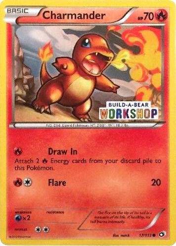 Charmander 17 113 Build A Bear Workshop Exclusive 017/113 card