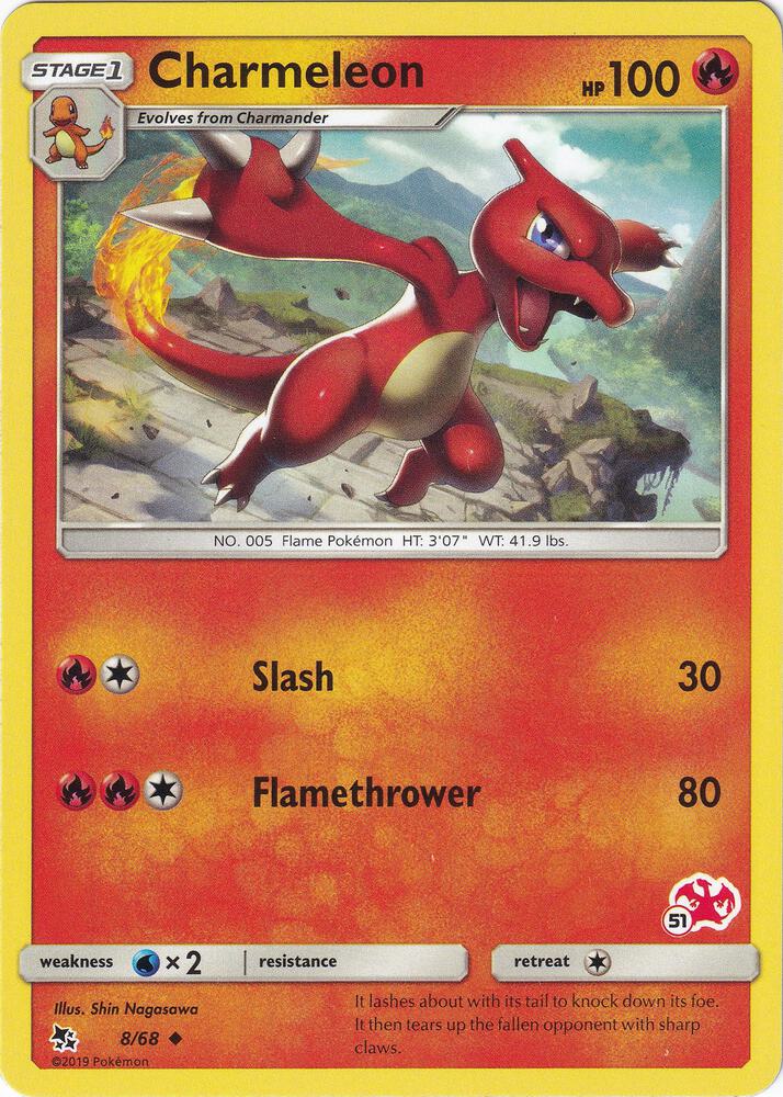 Charmeleon 8 68 51 Charizard Stamped 008/068