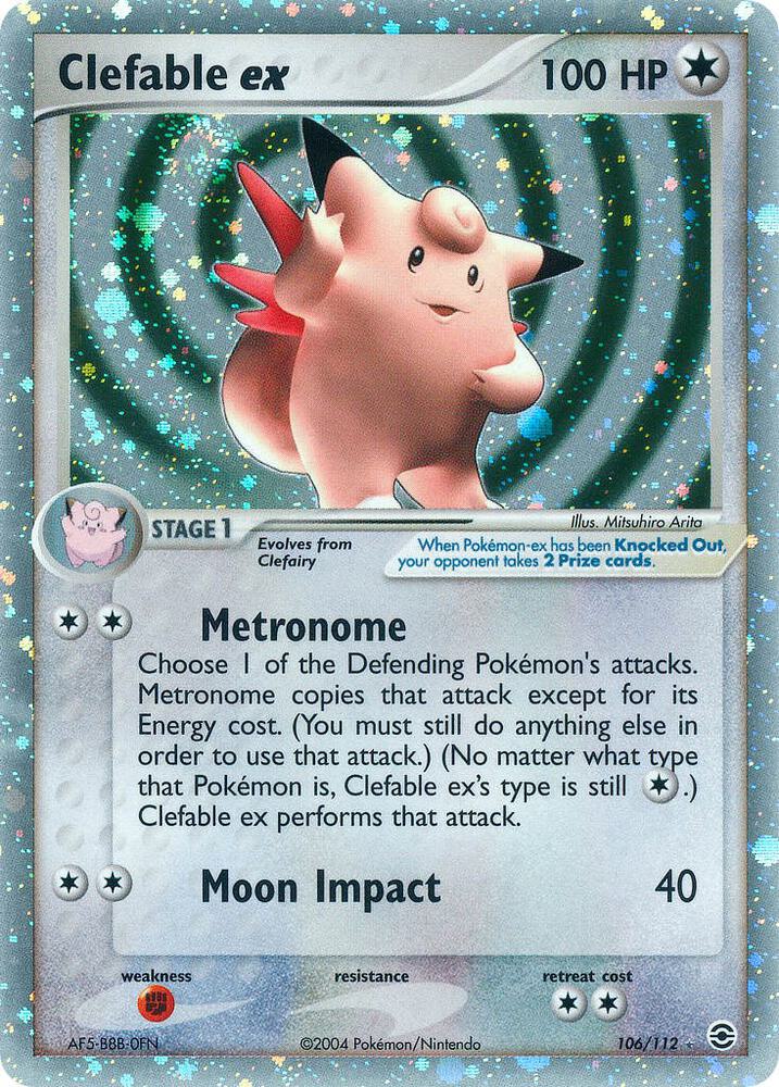Clefable ex 106/112 card
