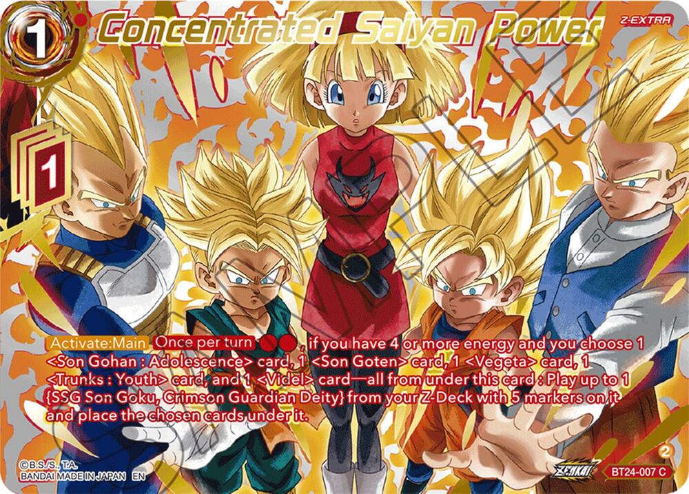 Concentrated Saiyan Power Collector Booster Gold BT24-007