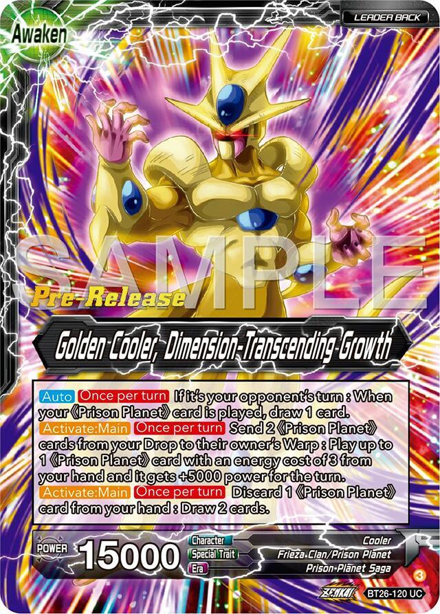 Cool Golden Cooler Dimension Transcending Growth Alternate Art BT26-120 carta