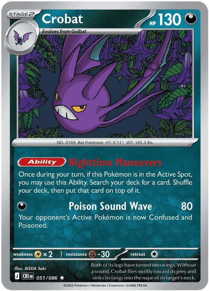 Crobat 051/086 (Non-Holo) 051/086 card