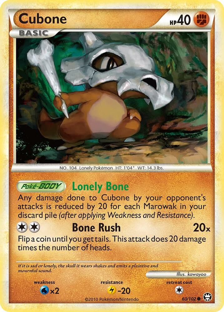 Cubone 60/102 card
