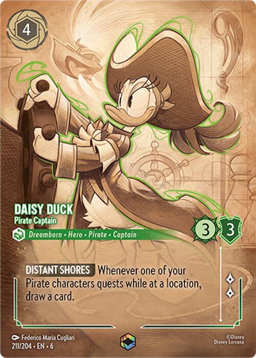 Daisy Duck Pirate Captain Enchanted 211/204 card