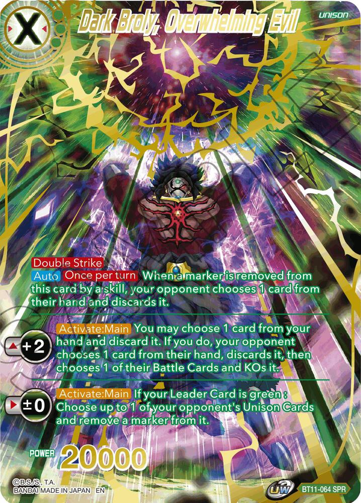Dark Broly Overwhelming Evil SPR BT11-064 card