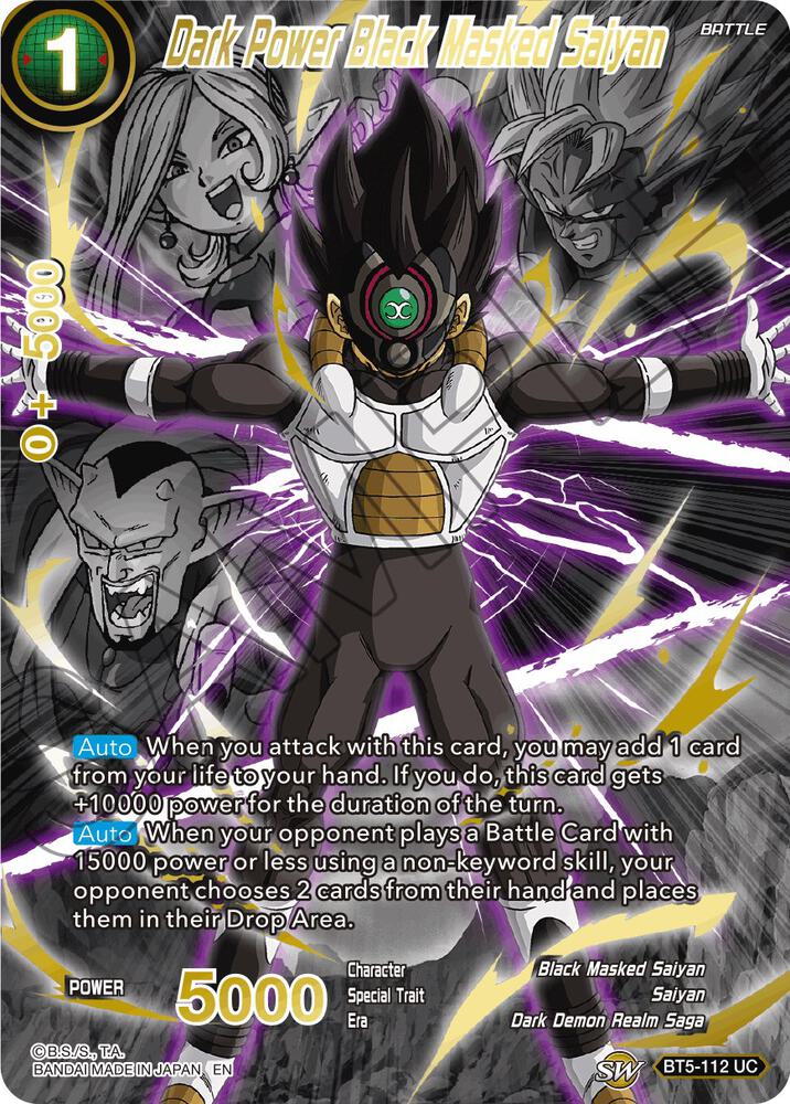 Dark Power Black Masked Saiyan Alternate Art BT5-112