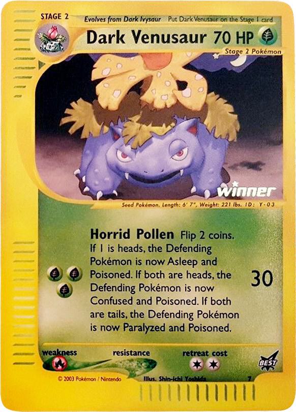 Dark Venusaur 7 Winner 007/009 card